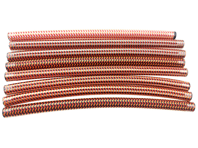 Red and black flower colored outer woven tube